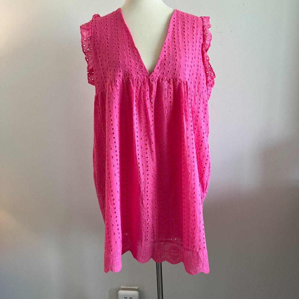 Bright Pink Eyelet Dress